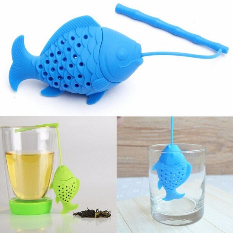 Handle Tea Infuser Fish Silicone Loose Leaf Tea Filter Strainer Diffuser TeaTool Main image