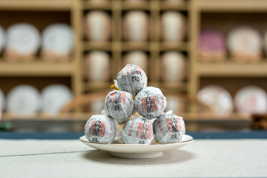 HelloYoung 8g/pastille Icelandic Dragon Pearl Pu-erh Ripe Tea Small Tuocha Dragon Pearl
