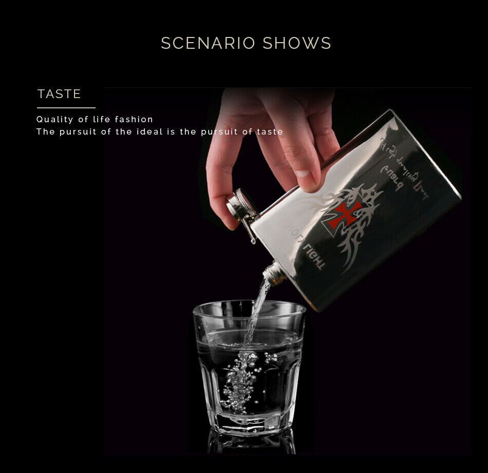 Stainless Steel Liquor Whisky Alcohol Portable Drinkware Flagon  Vodka Hip Flask