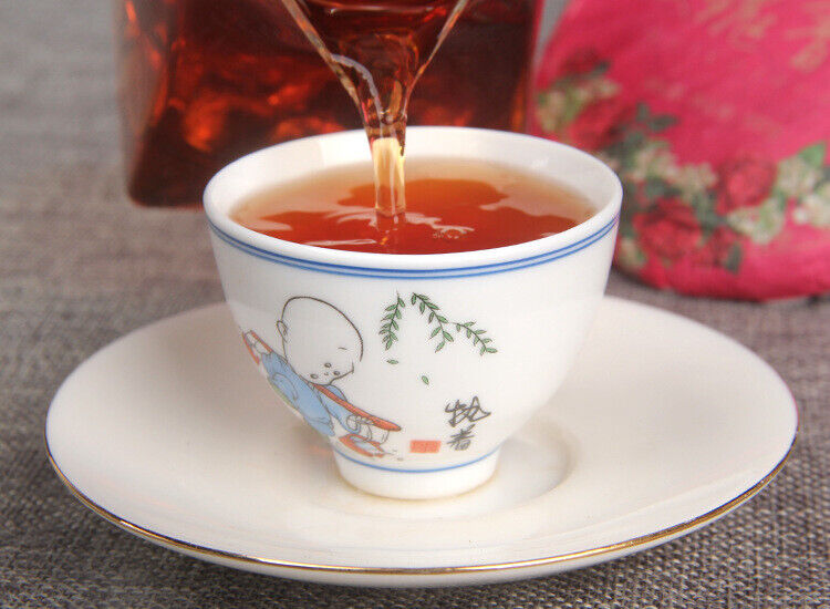 HelloYoung 100g Pu-erh Ripe Tea Rose Ripe Tea Cake 普洱茶熟茶玫瑰花普熟茶饼三级普洱+玫瑰花陈香花香茶饼