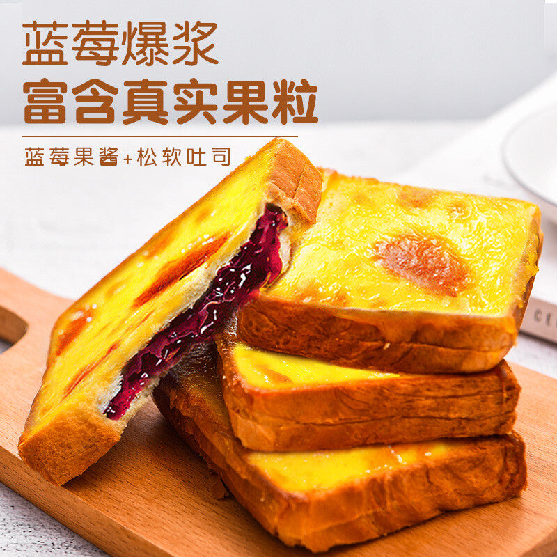 Blueberry Cheesecake Toast with Creamy Filling Delicious Breakfast Snack