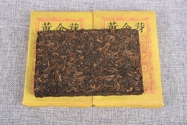 HelloYoung Yunnan Pu'er Ripe Tea Golden Bud Ripe Tea Brick 250g