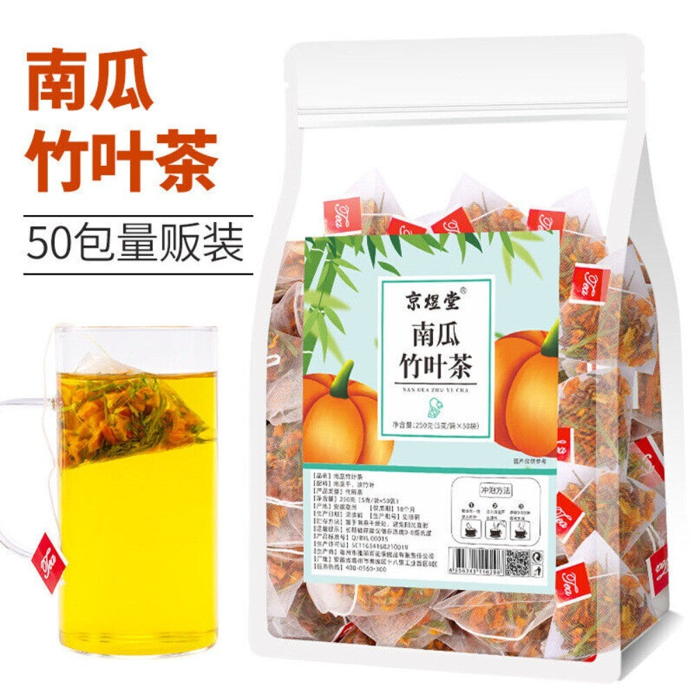 Pumpkin Bamboo Leaf Herbal Tea Pyramid Bags Floral Health Support Blend Main image
