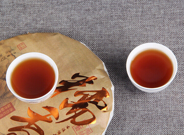 HelloYoung 357g Pu'er Old Ripe Tea Cake Yunnan Ripe Pu'er Tea Cake普洱茶熟茶勐海糯米香普洱老熟茶饼云南熟普洱茶饼