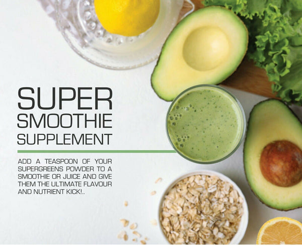 Super Greens Powder 250g - 34+ Super Foods Spirulina Chlorella Barley Grass