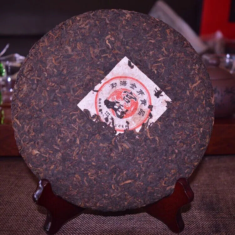 Yunnan Pu Erh Tea China Tea Shu Puer Ripe Cake Cooked Menghai Golden Buds 357g Main image