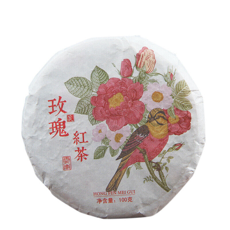 HelloYoung 100g Yunnan Old Tea Tree Red Rose Black Tea Fengqing Dian Hong Rose Tea Cake