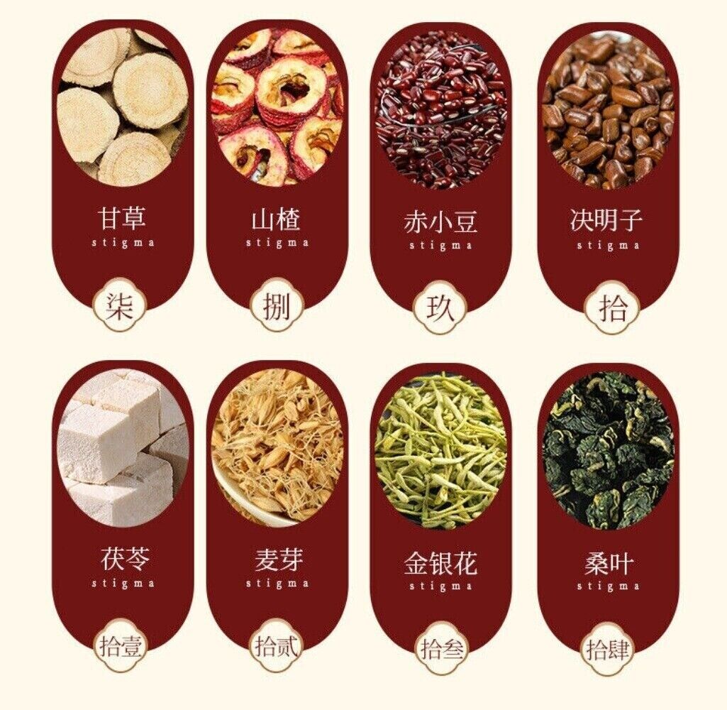 Detox Herbal Tea Plum Green Black Yellow Bean Coix Seed Premium Blend