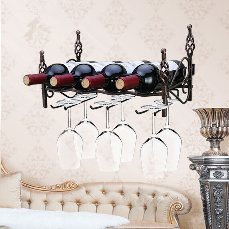 Wall-mounted Wine Rack New Bottle Holders Wine Storage Shelf Bar Wall Decoration