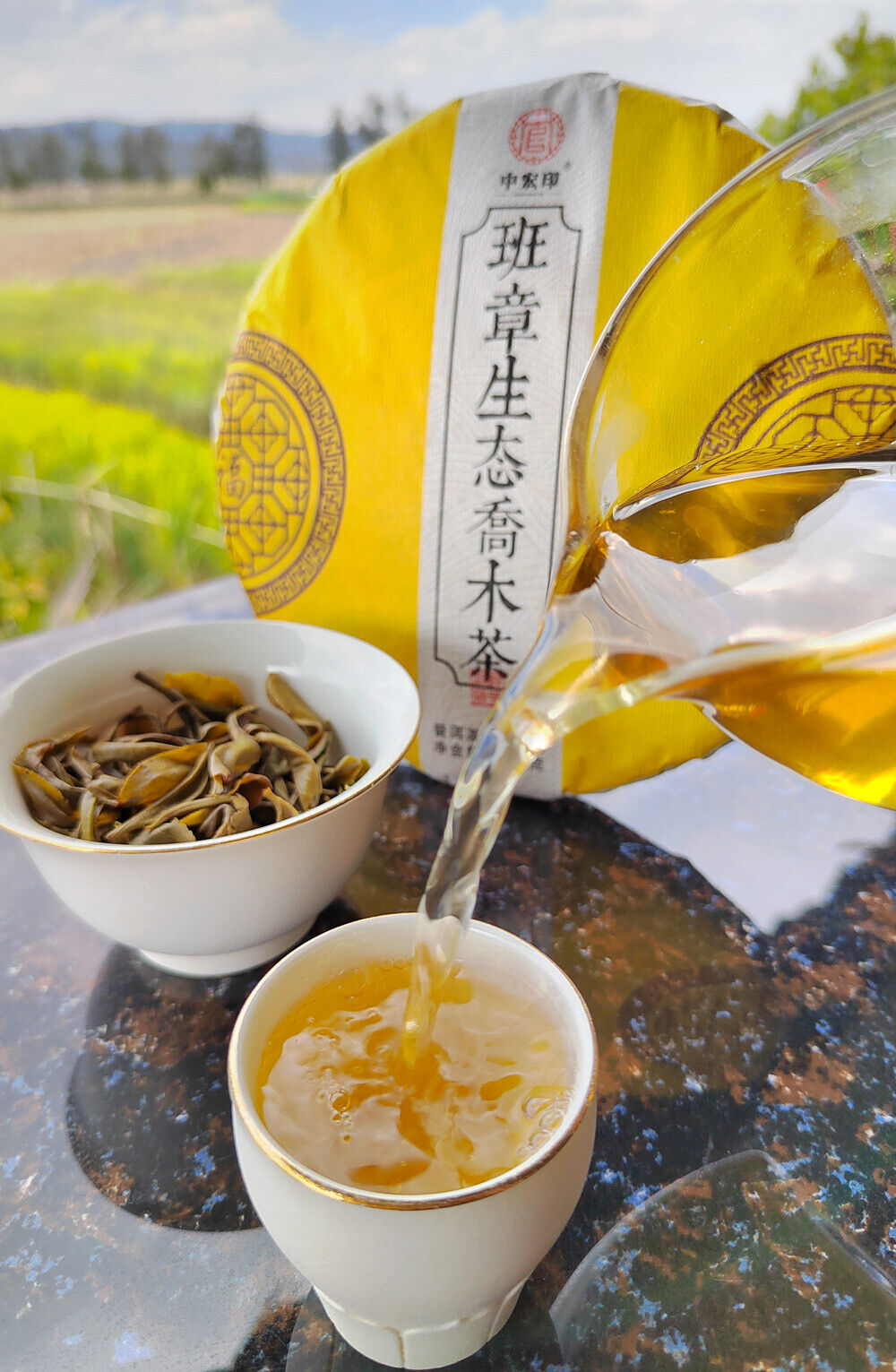 HelloYoung 357g Laobanzhang Raw Tea First Spring Pu-erh Raw Cake Menghai Pu-erh Tea