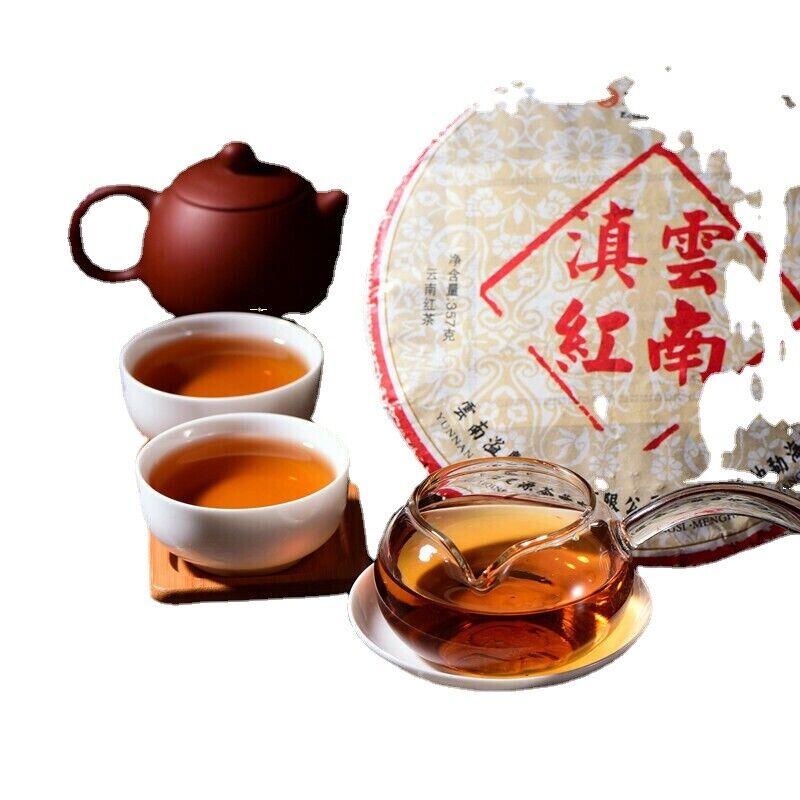 HelloYoung TeaPu-Erh Tea Cake Spring Pu'er Black Tea Healthy 357g Top-Grade Yunnan Dian Hong