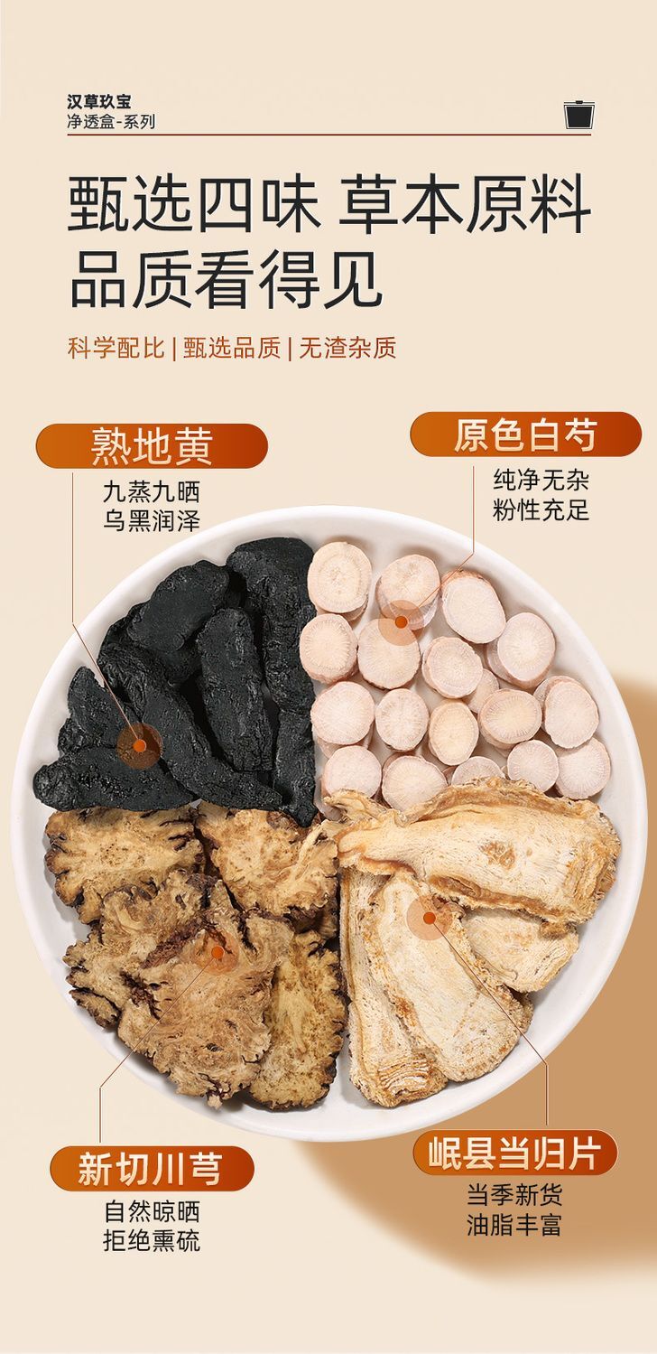 Si Wu Tang Herbal Tea Rehmannia Angelica Peony Chuanxiong Wellness Blend
