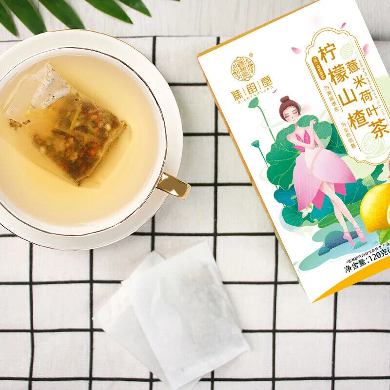 Lemon Hawthorn Barley Lotus Leaf Tea Healthy Herb Tea Bag 120g Secondary image