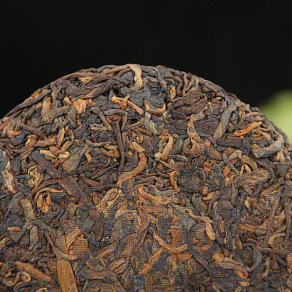 HelloYoung Yunnan Organic Ripe Puer Tea Ancient Tree Puer Black Tea Pressed Tea Cake100g