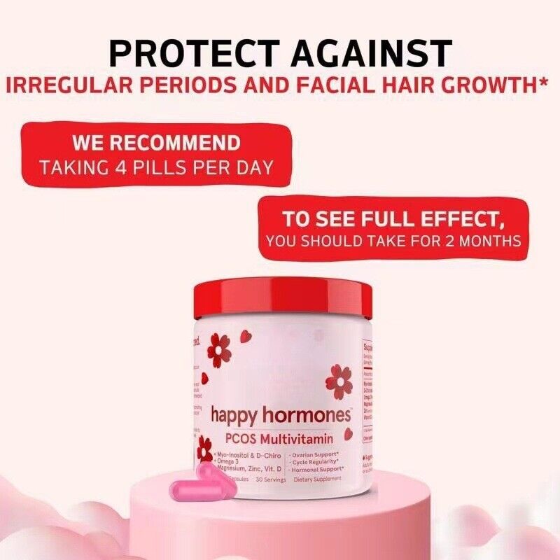 Happy Hormones Multivitamin for PCOS -D-Chiro Vitamin 120 Capsules/Bottle