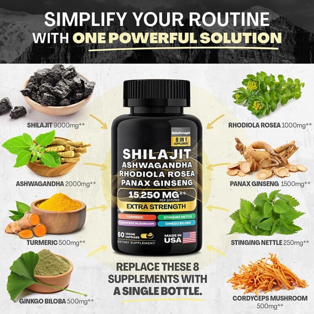 Himalayan Shilajit Resin 100% Organic Pure Fulvic Acid Potent Premium