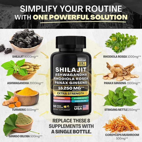 Himalayan Shilajit Resin 100% Organic Pure Fulvic Acid Potent Premium