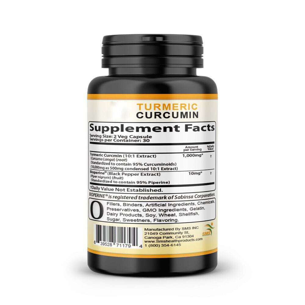 TUMERIC 3000 Mg DAILY TURMERIC MAX Potency CURCUMIN 95% PILLS With Black Pepper