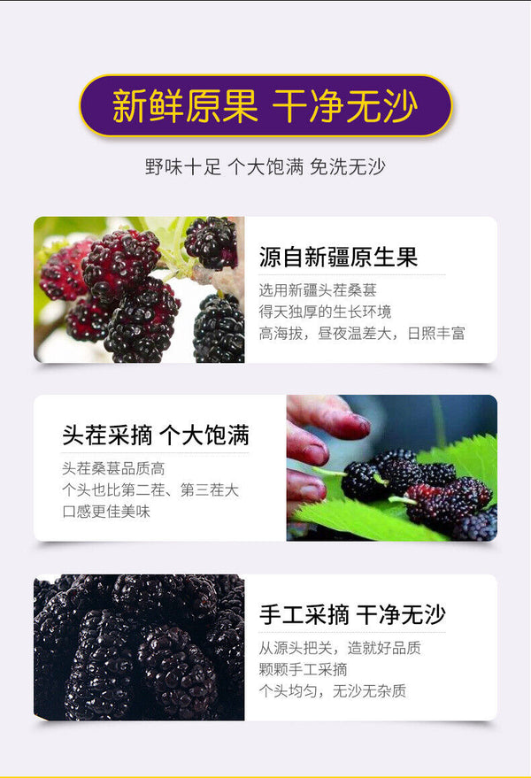 HelloYoung DriedMulberry Fruit No Wash Dried Mulberry Mulberry Black Mulberry 500g/1.1lb