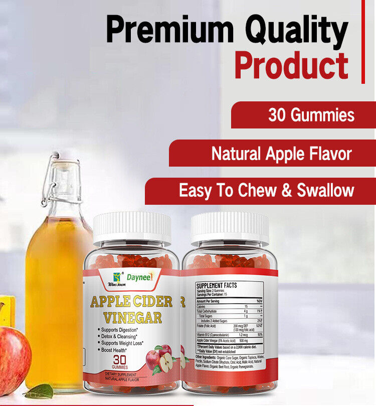 Slim Detox Weight Loss Apple Cider Fit Keto ACV 30 Gummies