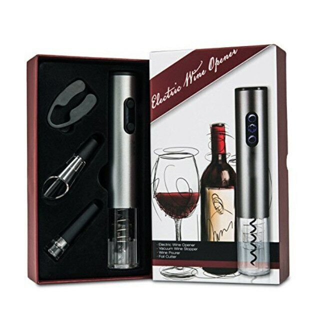4-Pcs  Aluminum Alloy Kitchen Bar Tool Sets Opener Electric Wine Stopper Pourer