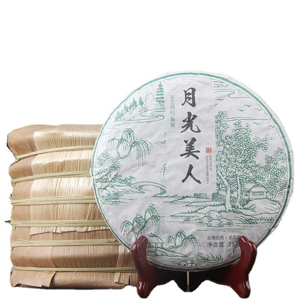 HelloYoung 357g Yunnan Tea Puerh Tea Moonlight White Cake Jingmai Mountain Arborvitae