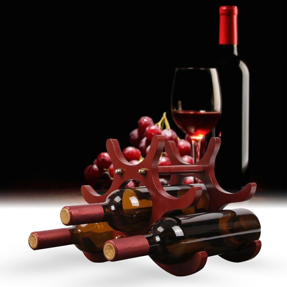 6 Bottle Display Wooden Wine Rack Wine Holders Storage Racks Display Stand  Bar Secondary image