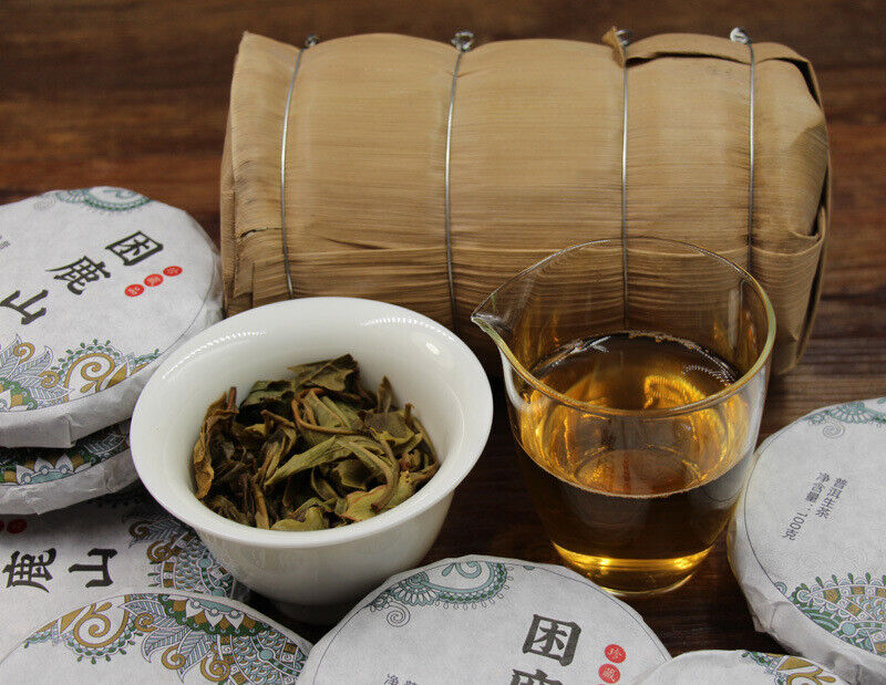 HelloYoung 100g 10 Cakes Yunnan Sleeping Deer Mountain Pu'er Tea Raw Cake Tea Wuqiu Shan