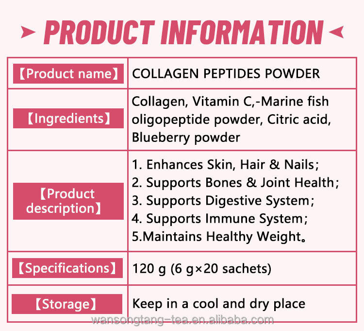 Collagen Peptides Powder Drink Whitening Glow Enzymes Proteins Powder 6g*20bags