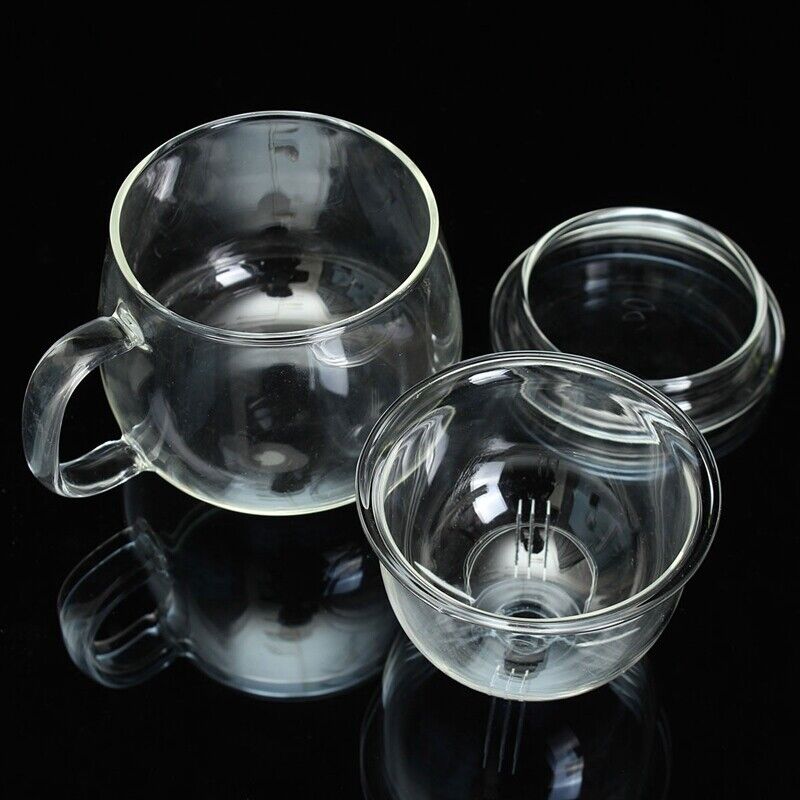 Teacup Tea Glass Cup Coffee Milk Cup with Tea Infuser Filter Lid Use for Home