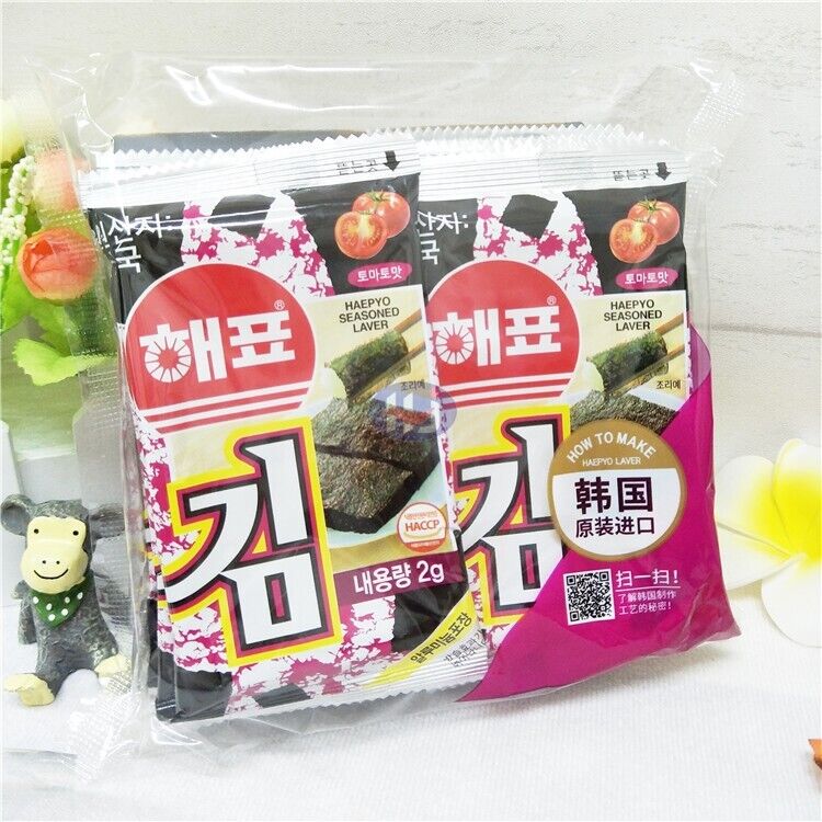 Bio-Snacks aus geröstetem Seetang - 2g*24er Pack Kim Nori Meersalz