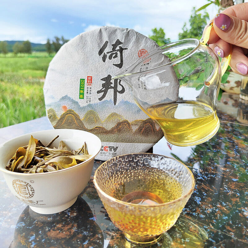 HelloYoung 357g Yibang Pu'er Raw Tea Ancient Six Great Tea Mountains Yunnan Old Tree Cake
