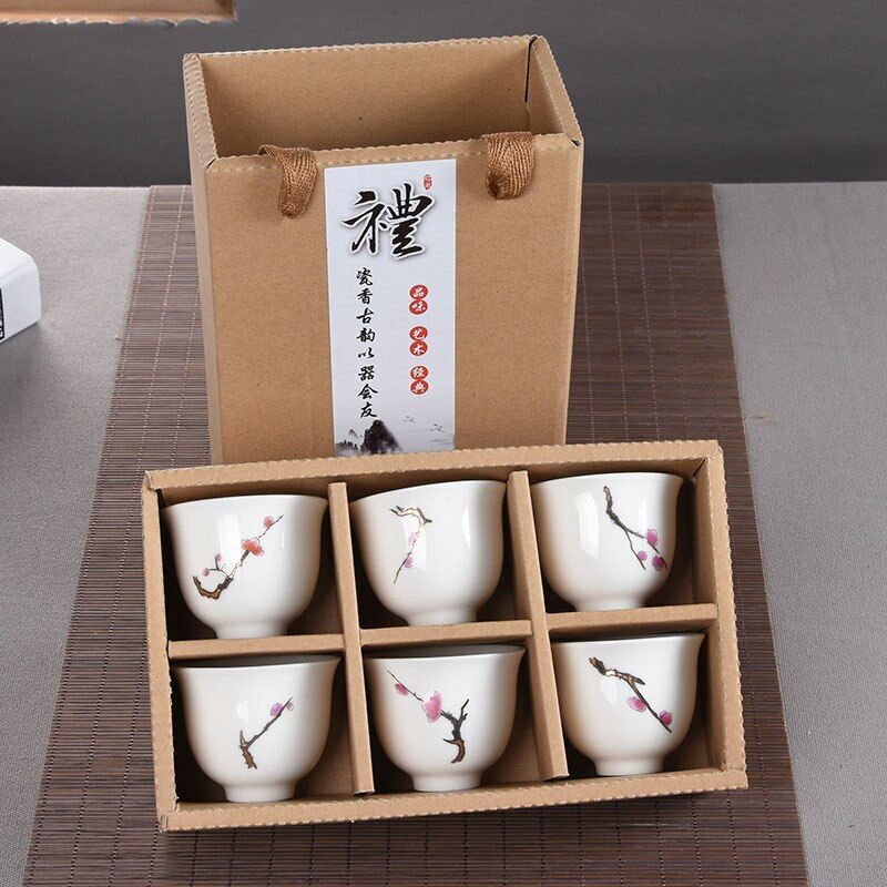 6Pcs Hand Painted Ceramic Creative Gifts Kung Fu Tea Set Bowl Chinese Porcelain