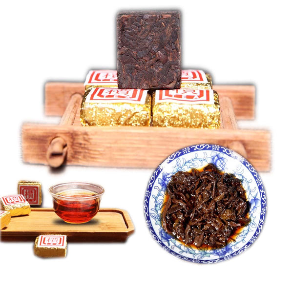 Ripe Puerh Tea Yunnan Bulk Bohai Square Puer Tea 50g-500g 1Pc/Cup Mini Brick Tea