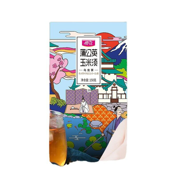 HelloYoung Cherry Blossom Dandelion Cornhusk Chrysanthemum Tea Herbal Tea Bags 150g/5.29oz