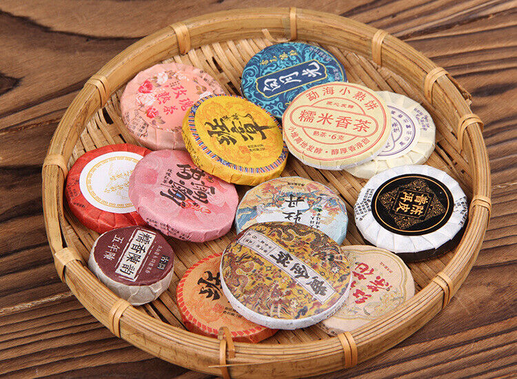 Glutinous Rice Fragrant Raw and ripe Pu-erh Tea - Yunnan Small Tea Cake13pcs/can