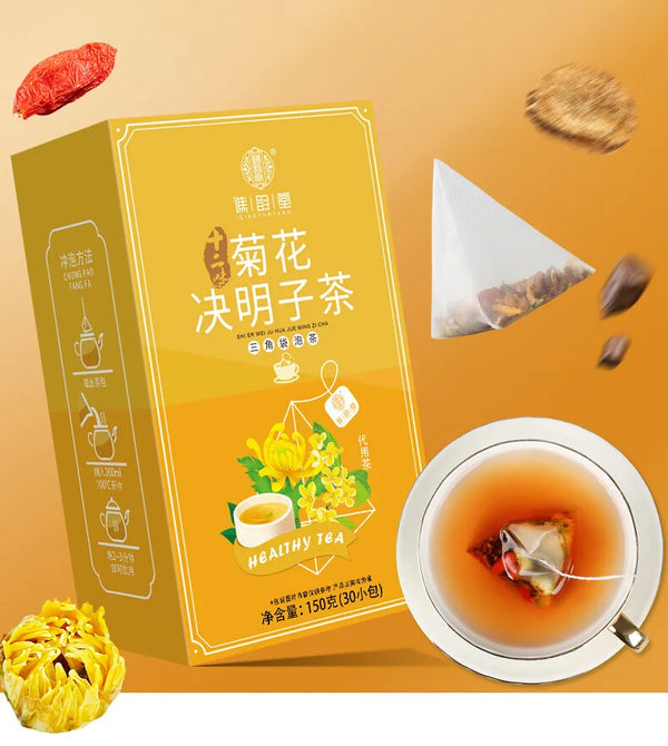 150g/30 Bags Healthy Herb Tea Bag 12 Flavored Chrysanthemum and Cassia Seed Tea