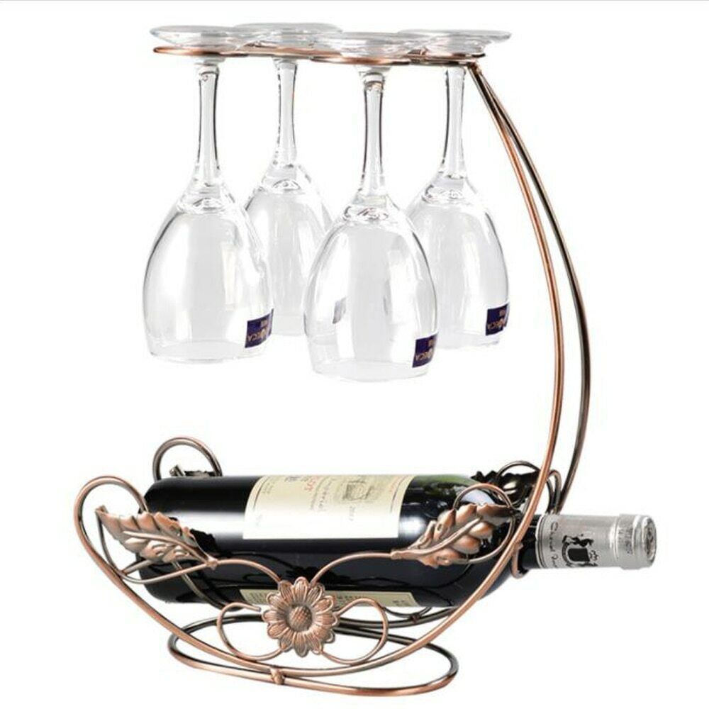 Wine Rack Freestanding Goblet Holder Bar Stand Bracket Bottle Holder Home Decor