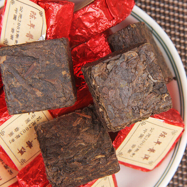 HelloYoung Square Brick Cooked Tea Black Tea Top-Grade Small Golden Brick Pu'er Tea 500g
