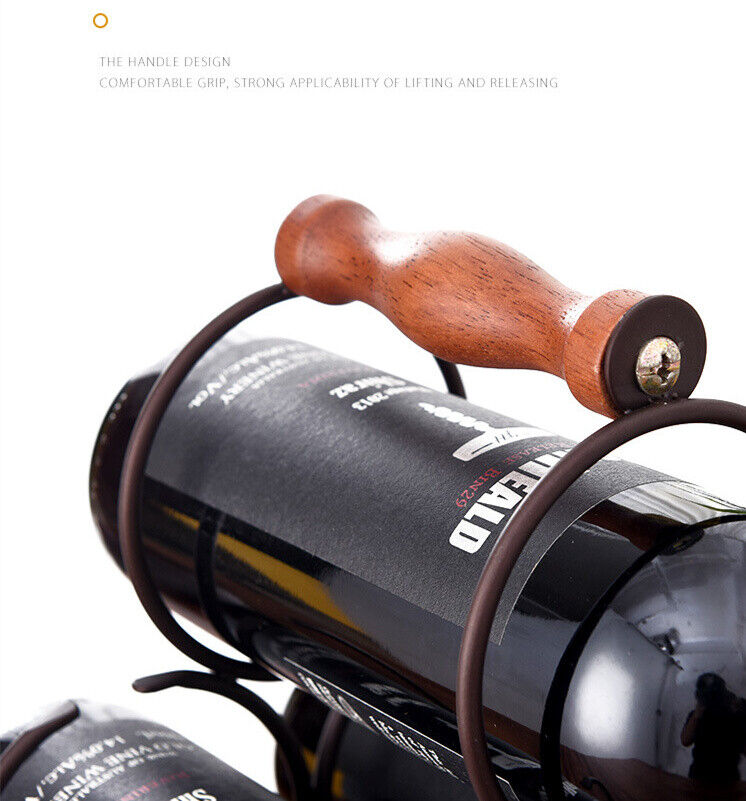 Freestanding Wine Rack Wine Whiskey Display Shelf Metal 6 Bottle Bottle Holder