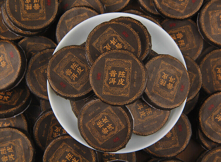 HelloYoung 500g Yunnan Chenpi Pu'er tea cake citrus ripe tea black tea small jade cake