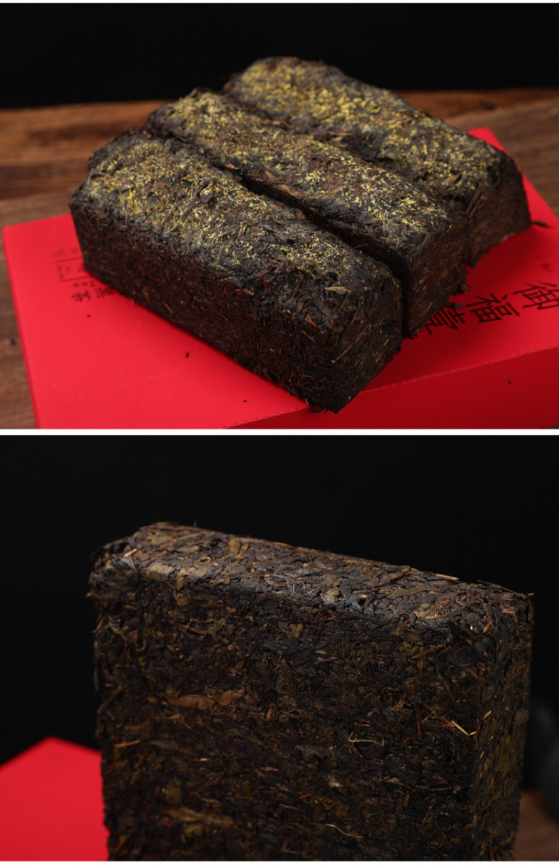 HelloYoung 1kg Hunan Anhua black tea handmade brick tea Tianjian JinhuaFu brick black tea