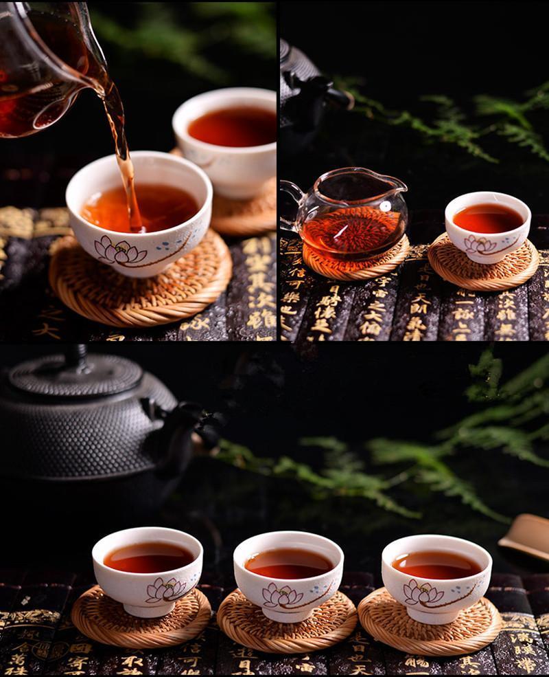 357g Yunnan Organic Tea Pu'er Ripe Tea Menghai Spring Cooked Shu Seven Cake Tea