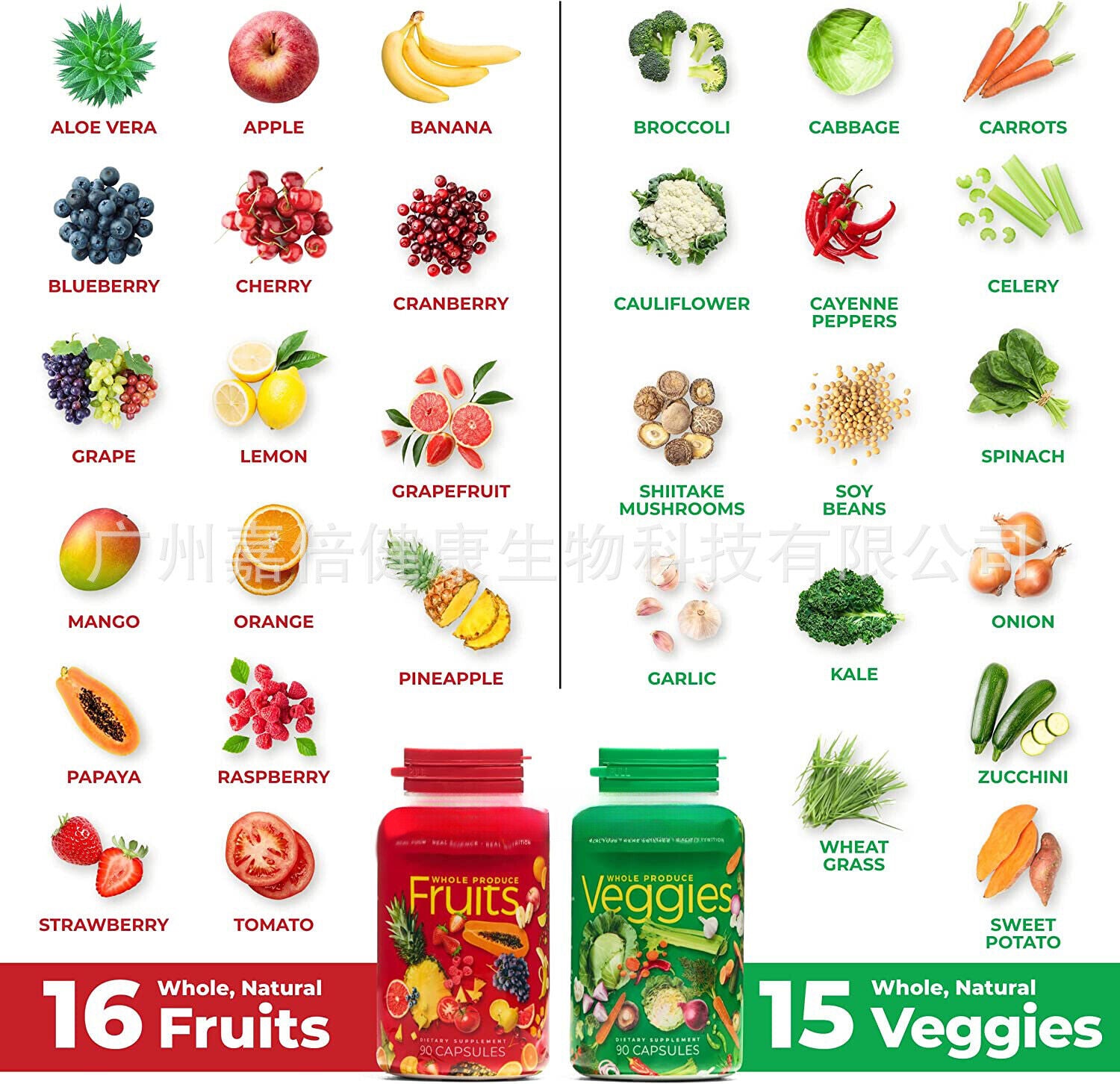 Fruit & Vegetable Capsules Vitamin Supplement Vegetarian Capsules 90 Capsules Secondary image