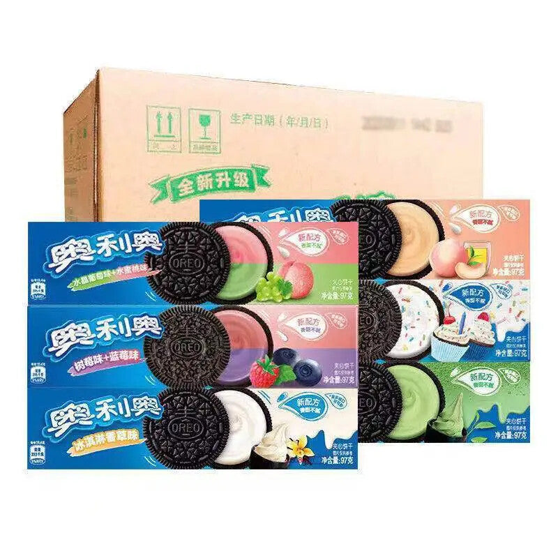 2Boxes Chinese Flavor Oreo Biscuits Cookie Snack Food 奥利奥夹心饼干零食 草莓味+巧克力味 2盒装 Secondary image