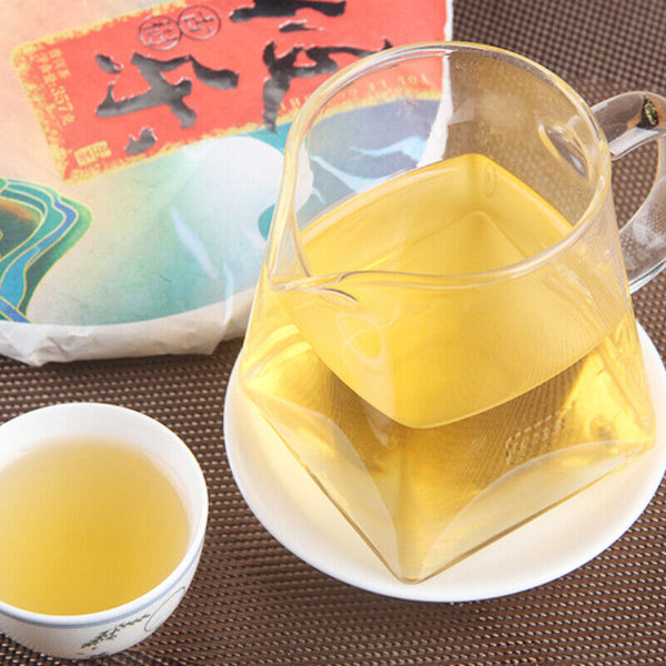 HelloYoung 357g Top Pu'er Raw Tea Menghai Authentic Ancient Tree Pu-erh Tea Brick Green Tea