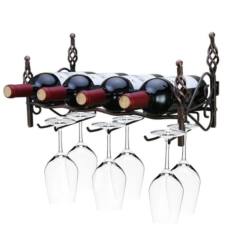 Wall-mounted Wine Rack New Bottle Holders Wine Storage Shelf Bar Wall Decoration