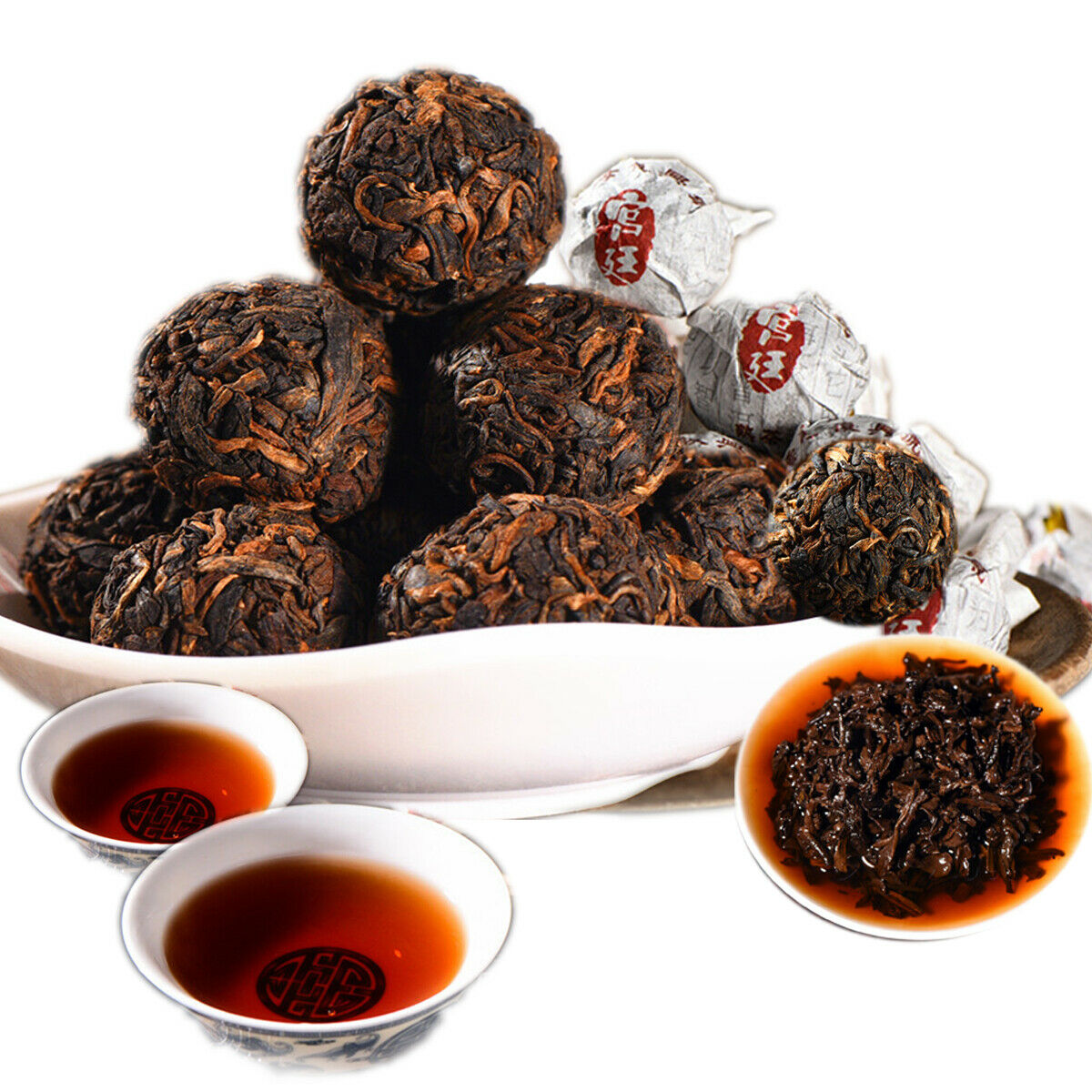 HelloYoung Cooked Tea Black Puerh Tea Premium Puer Tuo Cha Dragon Ball Mini Oyster Yunnan Main image