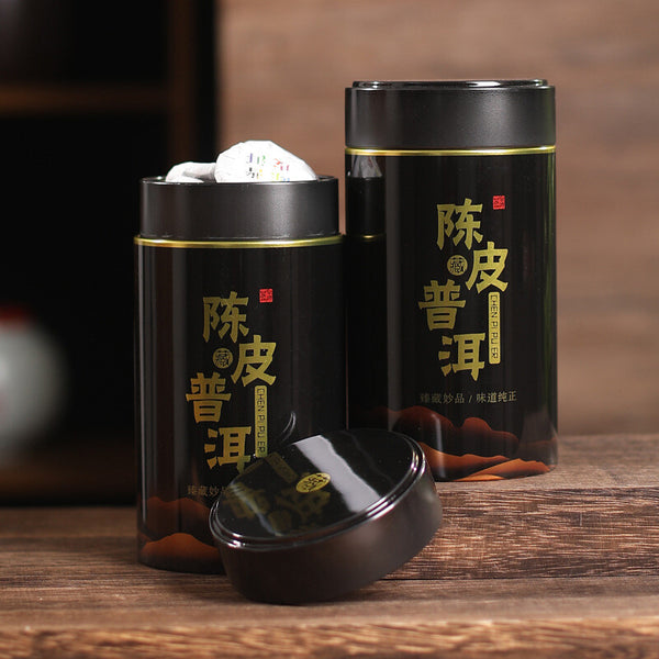 Chenpi Puerh Tea Menghai Puerh Tea Ripe Tea Aged Chenpi Small Tea Cakes Tinned
