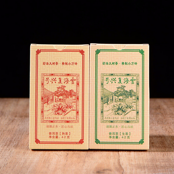 42g*10pcs Puerh Tea Ripened Tea Brick Tea Cloud Sea Revival No. Strip Brick